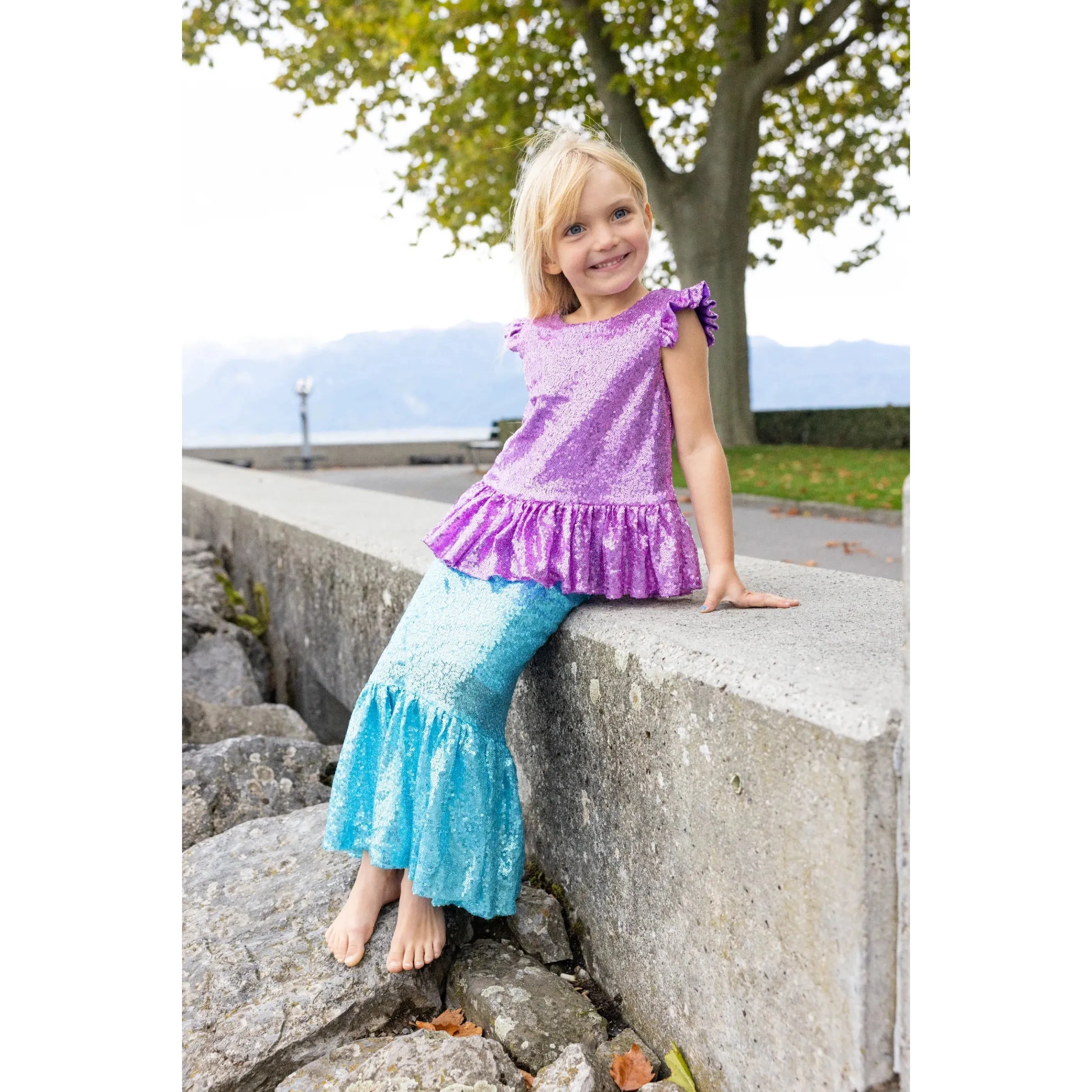 Great Pretenders Sequins Sparkle Mermaid Top & Skirt Set