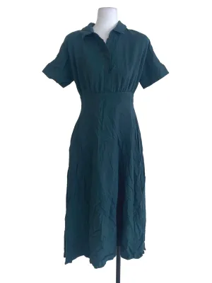 Green Plain Empire Dress