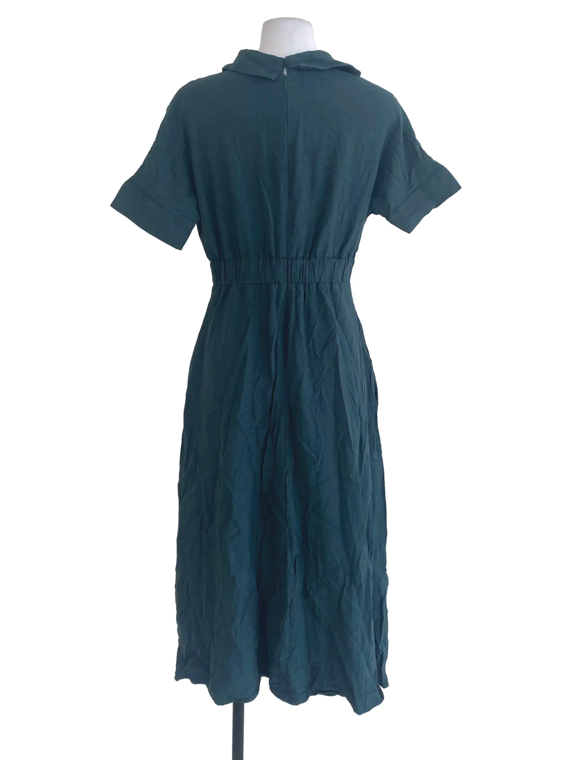 Green Plain Empire Dress