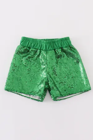 Green Sequin Mardi Gras Girl Skorts