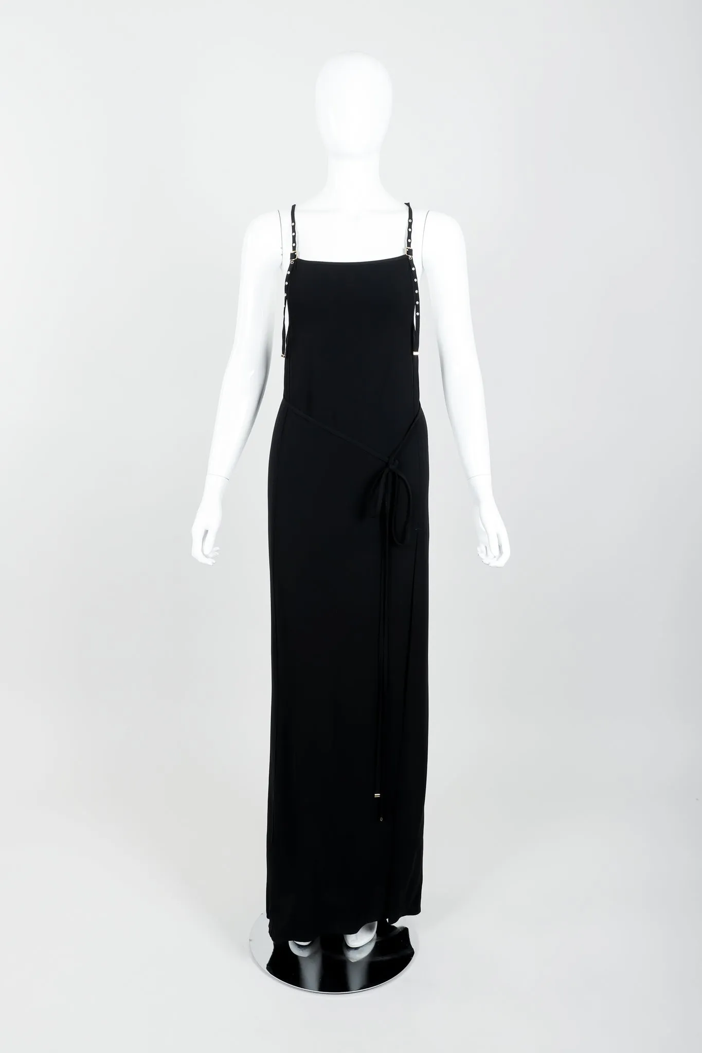 Grommet Strap Slit Gown