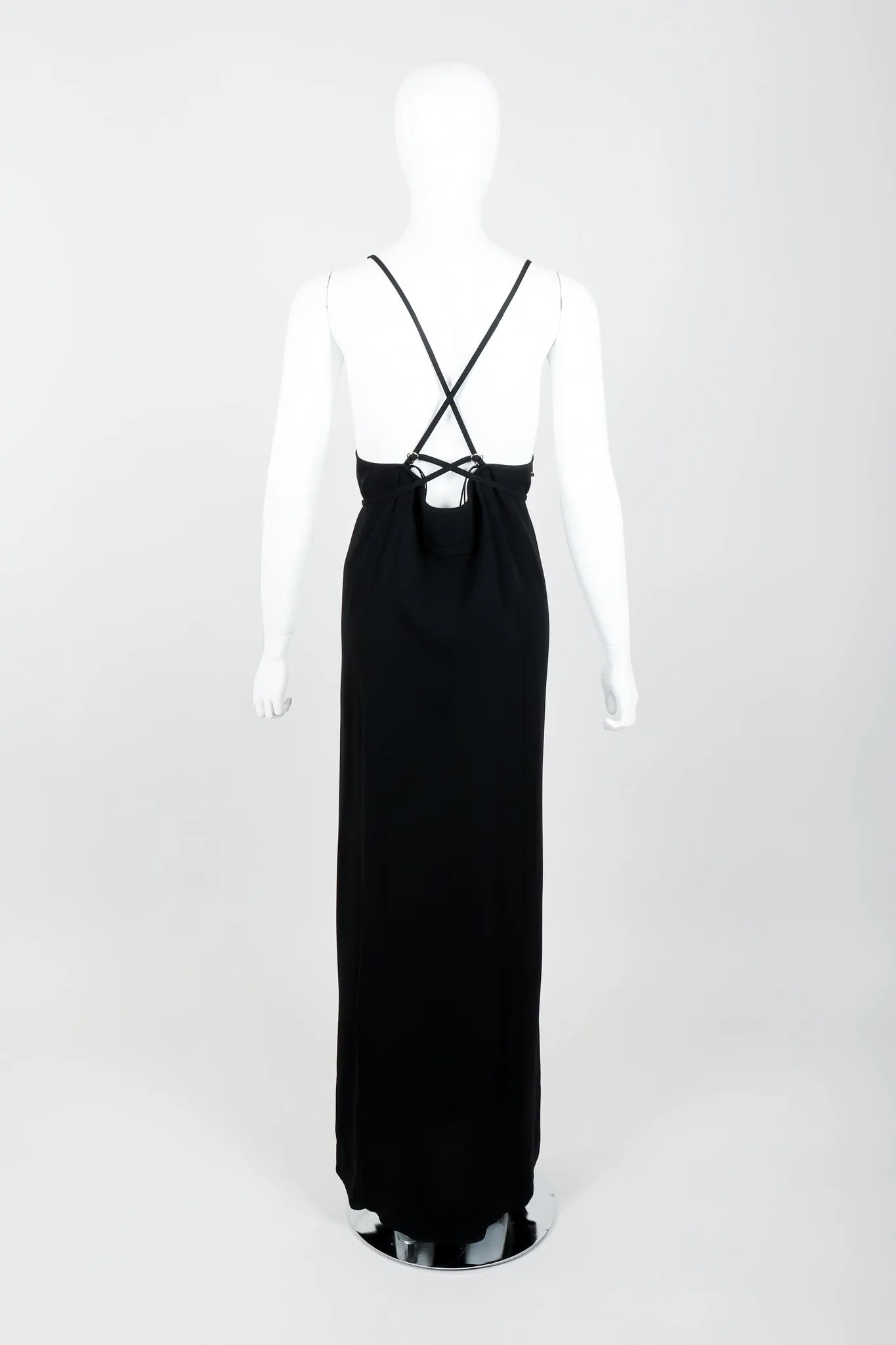 Grommet Strap Slit Gown