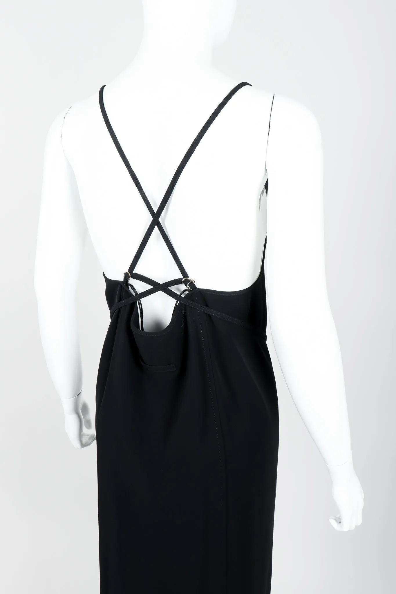 Grommet Strap Slit Gown