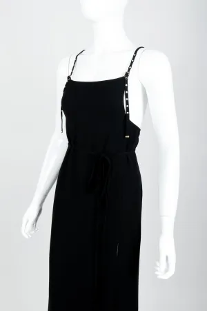 Grommet Strap Slit Gown