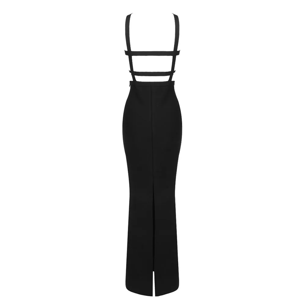 Halter Sleeveless Distinctive Maxi Bandage Dress BD2475