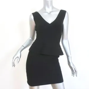 Herve Leger Bandage Peplum Dress Rebeca Black Size Small Sleeveless Mini