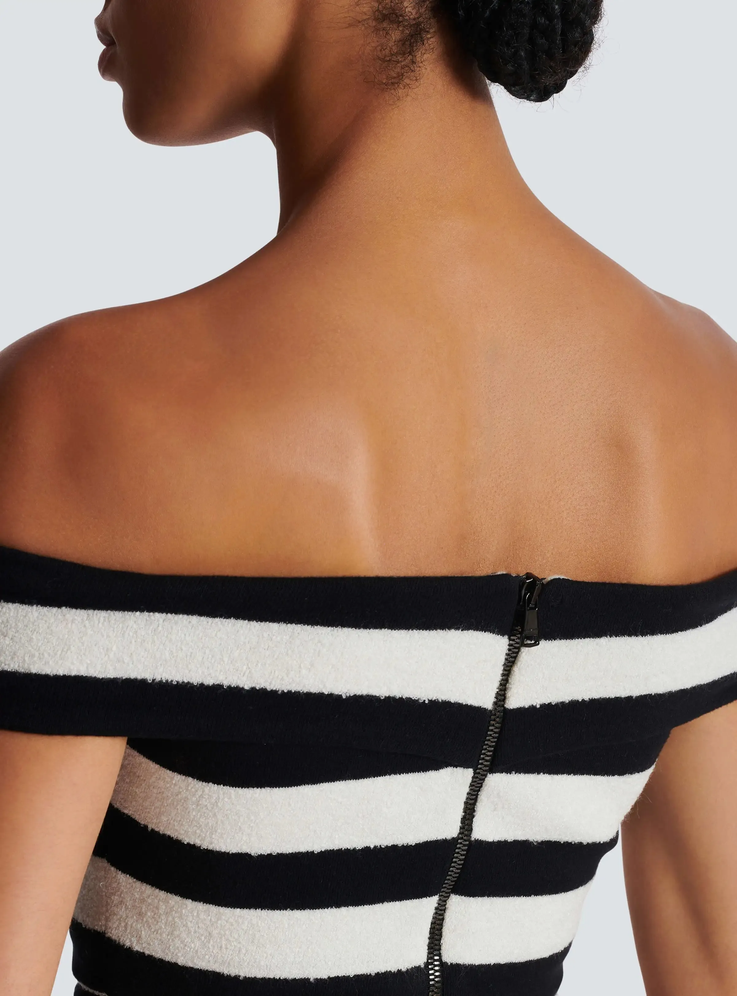 High Quality Slash Neck Striped 2 Pieces Bodycon Bandage Dress