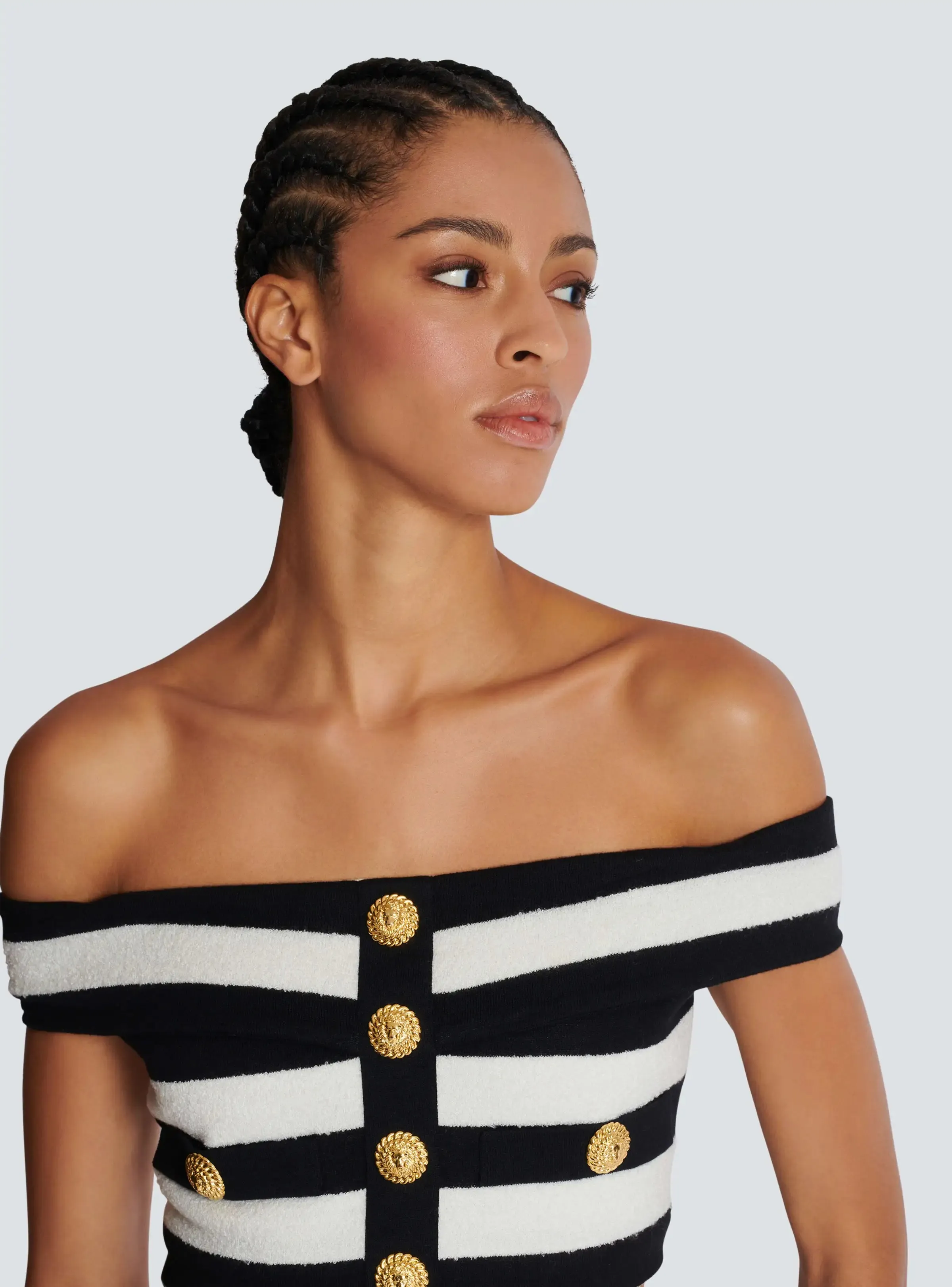 High Quality Slash Neck Striped 2 Pieces Bodycon Bandage Dress