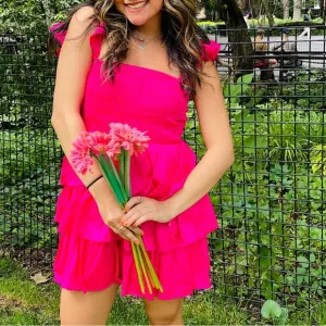 Hot Pink Romper Dress