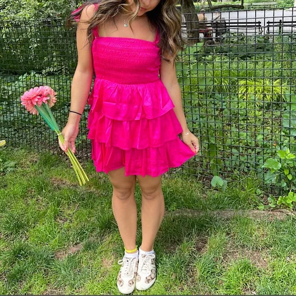 Hot Pink Romper Dress