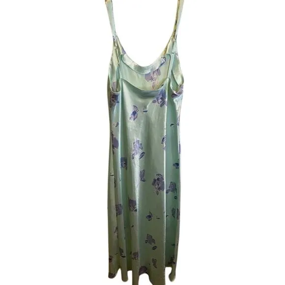 JONES NEW YORK 2 Piece Matching Satin Long Gown &amp; Robe Size Large Mint, Purple