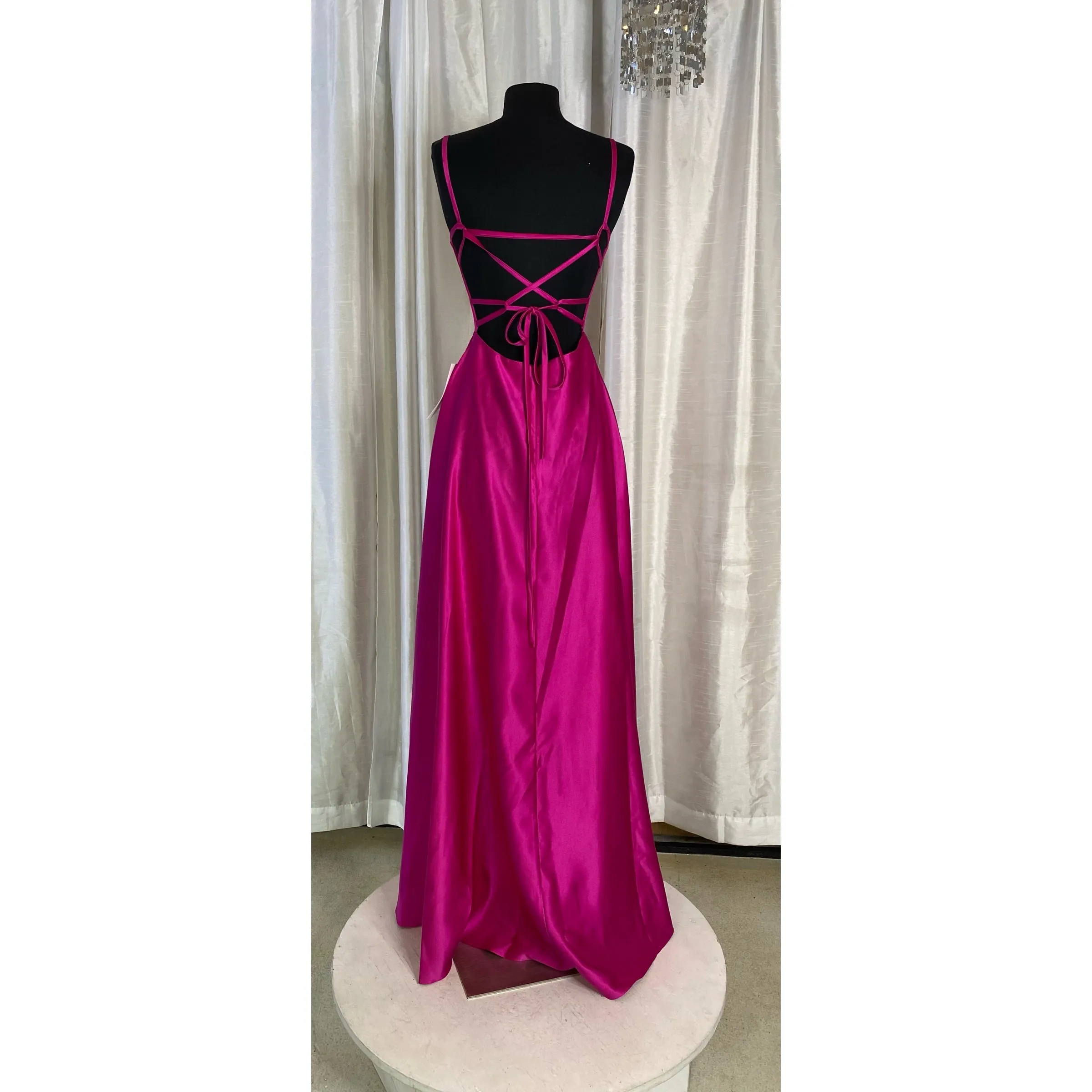 JULES & CLEO Long Satin Gown Pink Size 2 NWT