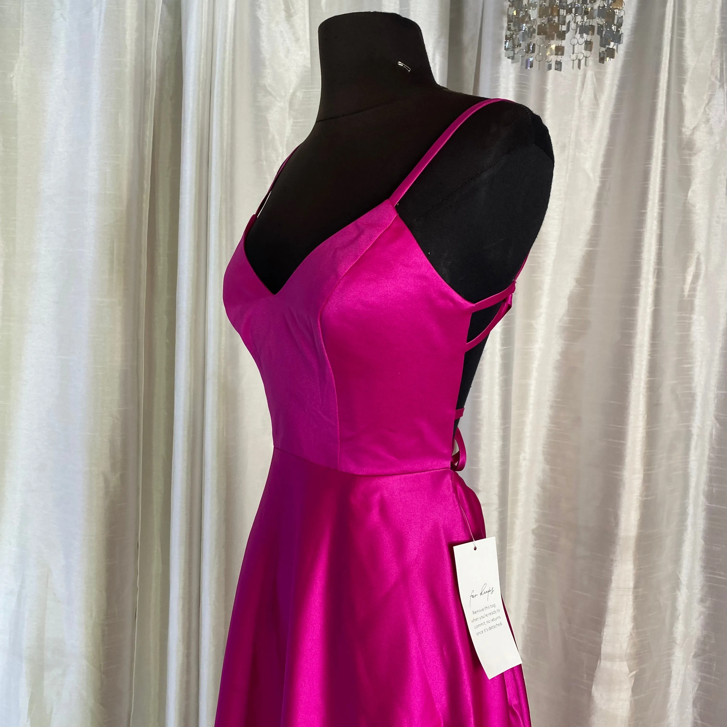 JULES & CLEO Long Satin Gown Pink Size 2 NWT