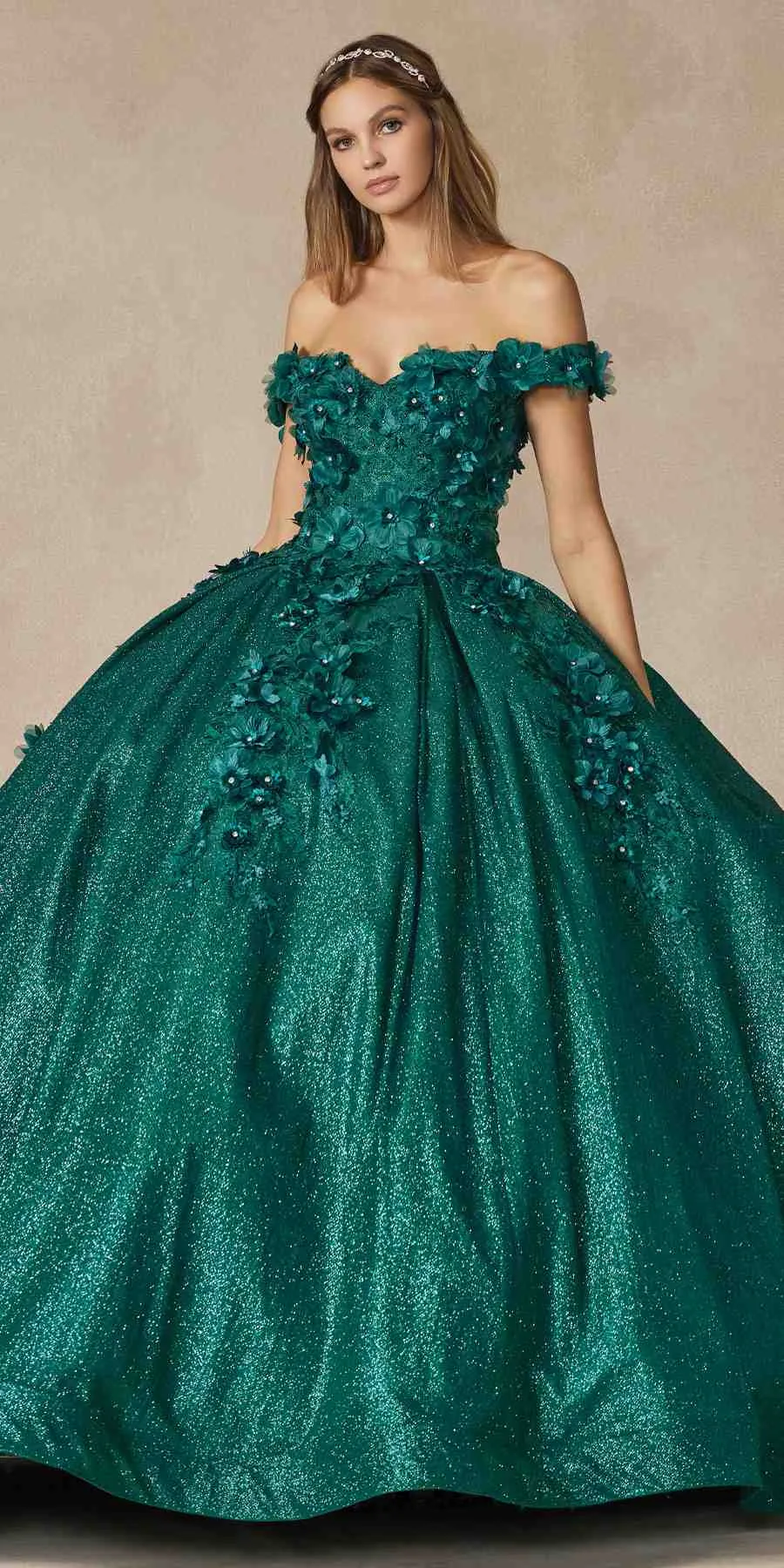 Juliet 1433 Dress Quinceanera Ball Gown 3D Floral Embroidered