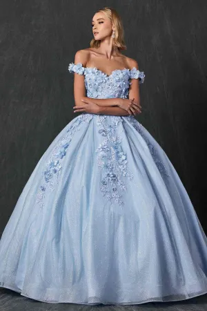 Juliet 1433 Dress Quinceanera Ball Gown 3D Floral Embroidered