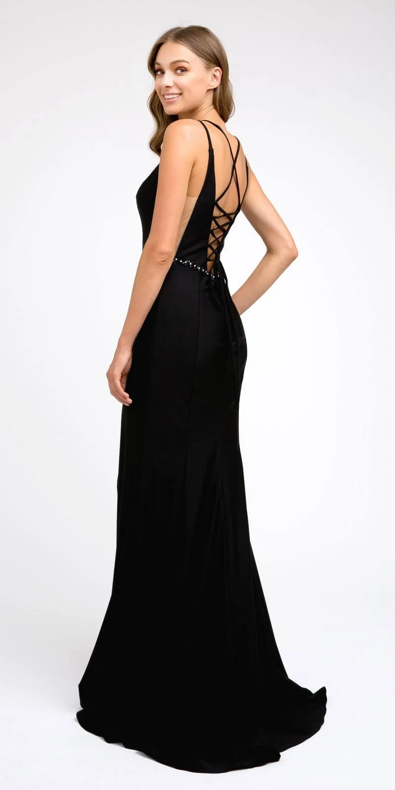 Juliet 239 Fit and Flare Long Dress with Stylish Back