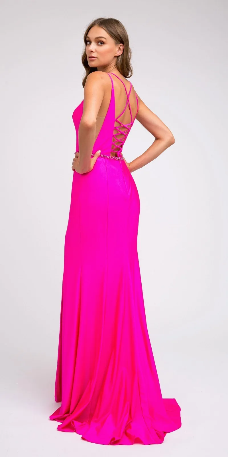 Juliet 239 Fit and Flare Long Dress with Stylish Back