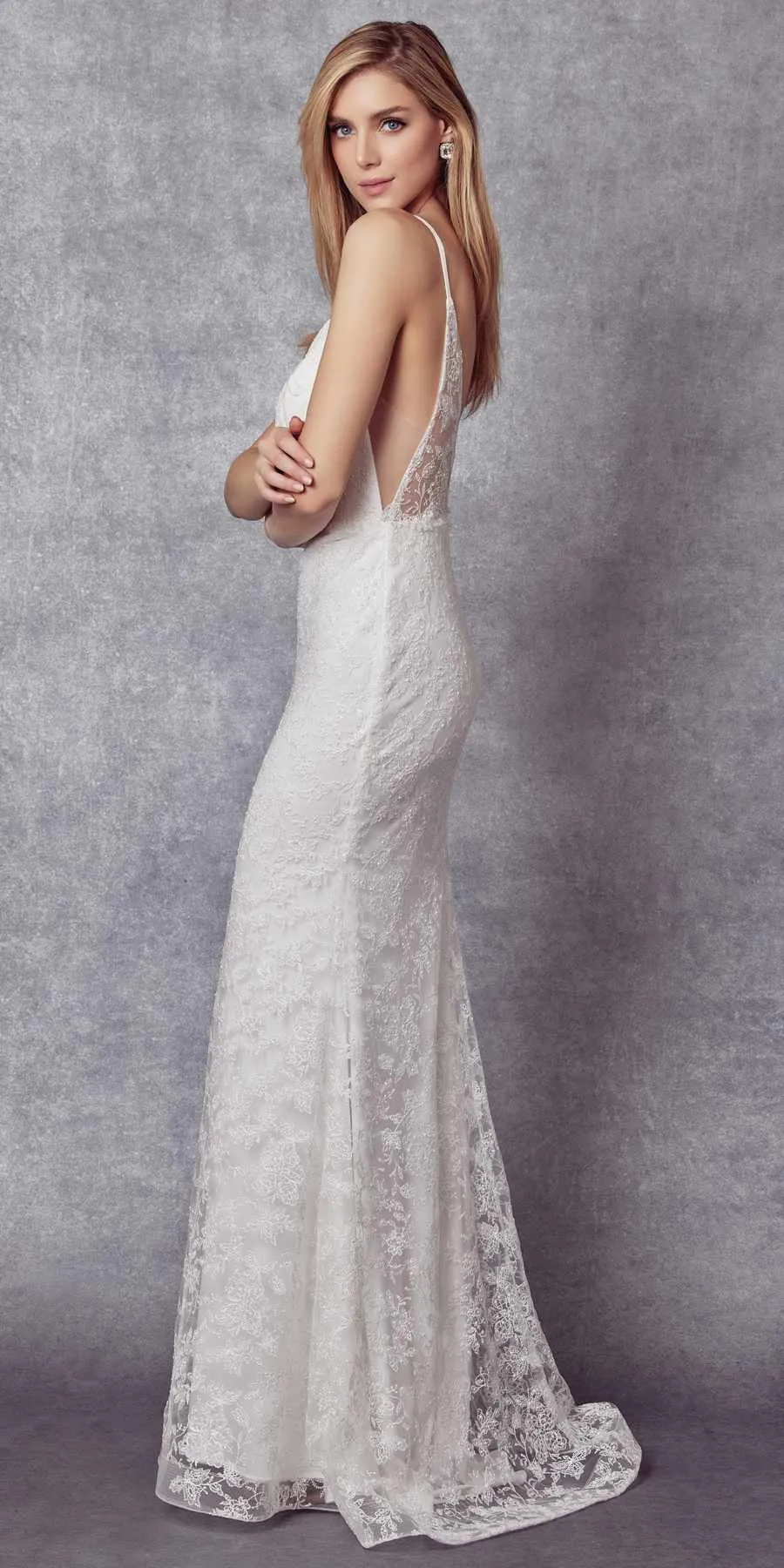 Juliet 272 Embroidered Lace With Stone Accents Fitted Dress