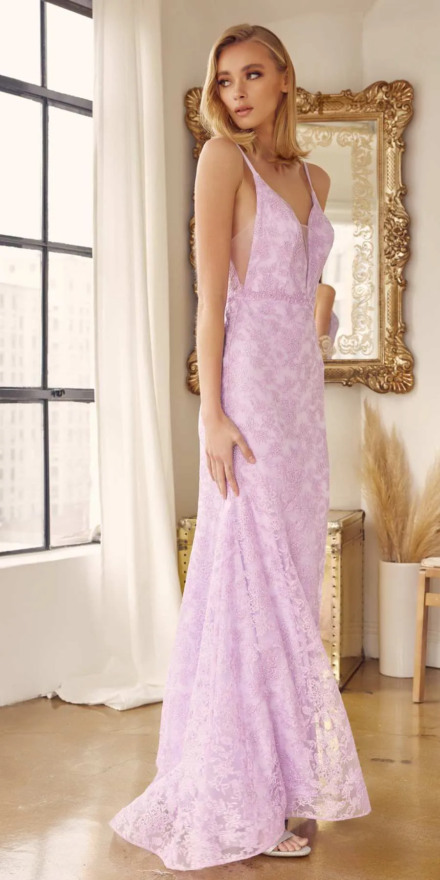 Juliet 272 Embroidered Lace With Stone Accents Fitted Dress