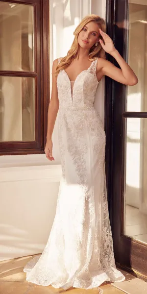 Juliet 277W Fancy Glitter Design Tulle Mermaid Wedding Dress