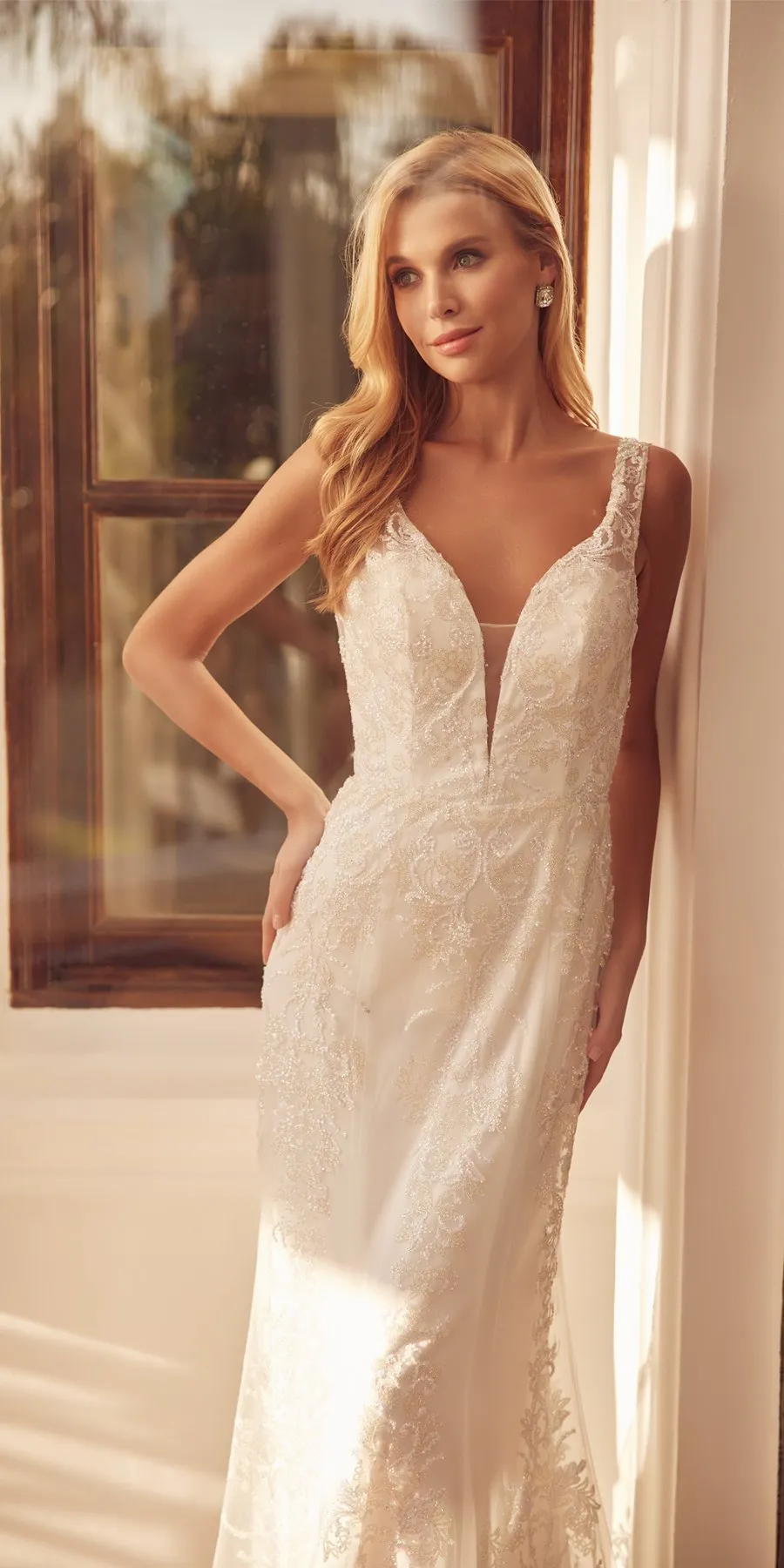Juliet 277W Fancy Glitter Design Tulle Mermaid Wedding Dress