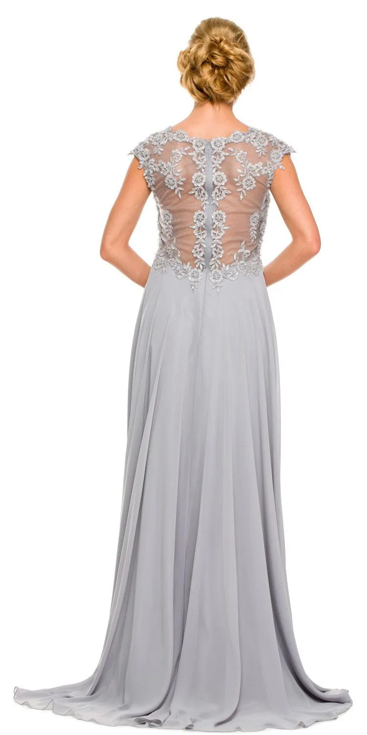 Juliet 585 A-Line Gown Cap Sleeve Empire Waist Full Length
