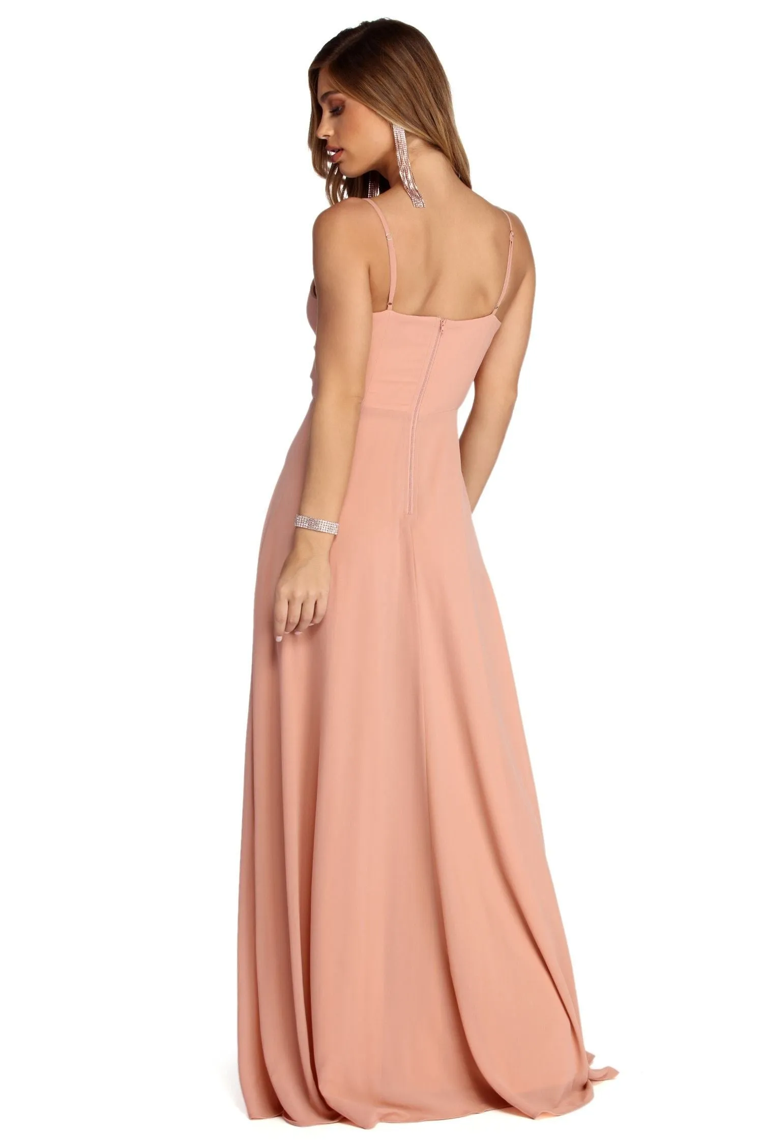 Julissa Formal Stylish Sleeveless Chiffon Dress