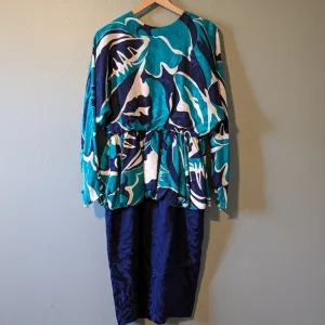 Junnie Leigh Vintage Tiered Silk Print Dress Size 10