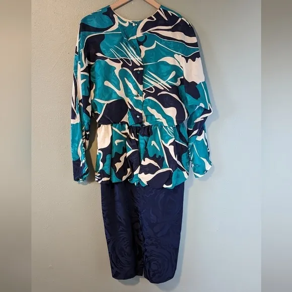 Junnie Leigh Vintage Tiered Silk Print Dress Size 10