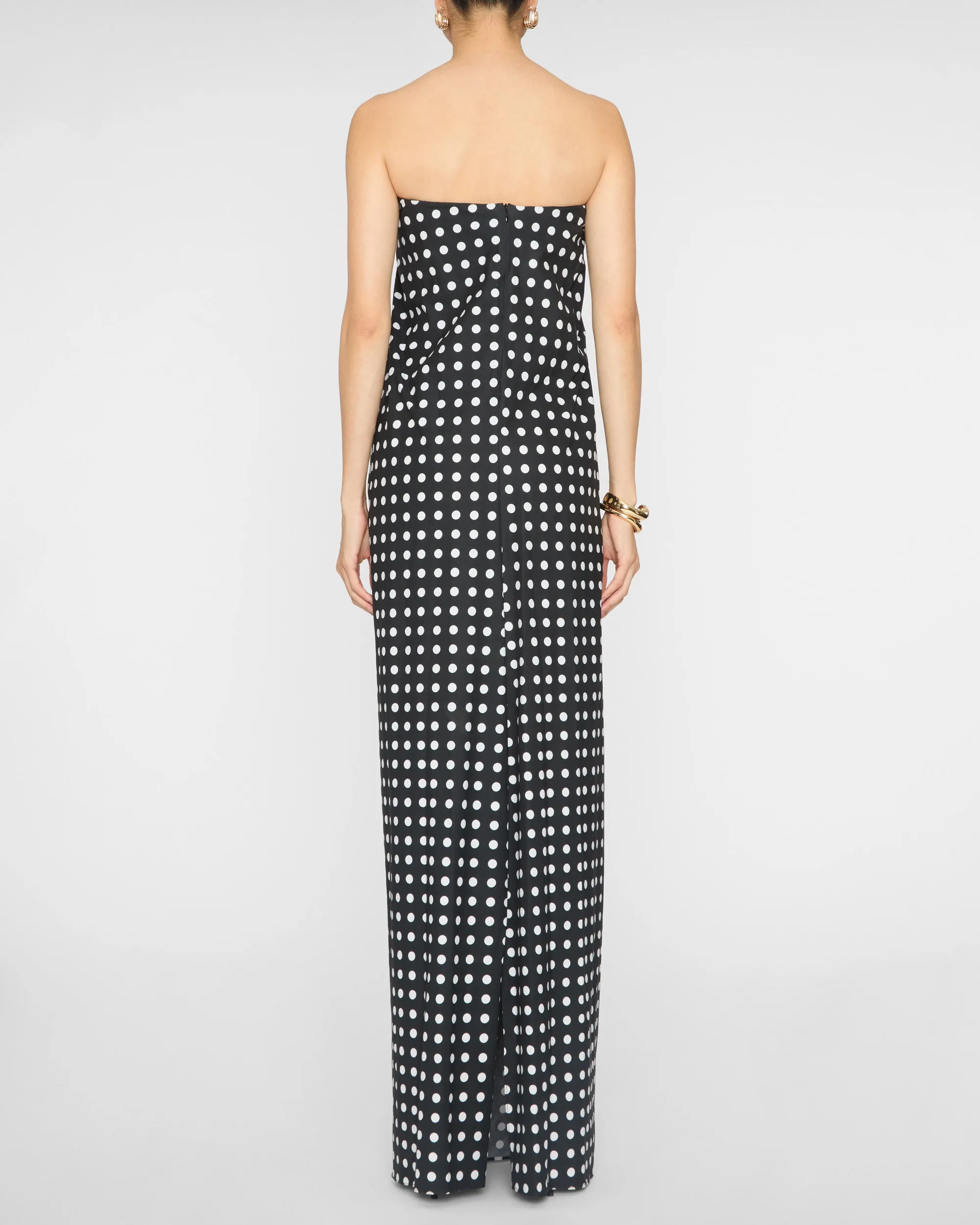 Kaia Tie Front Strapless Column Gown