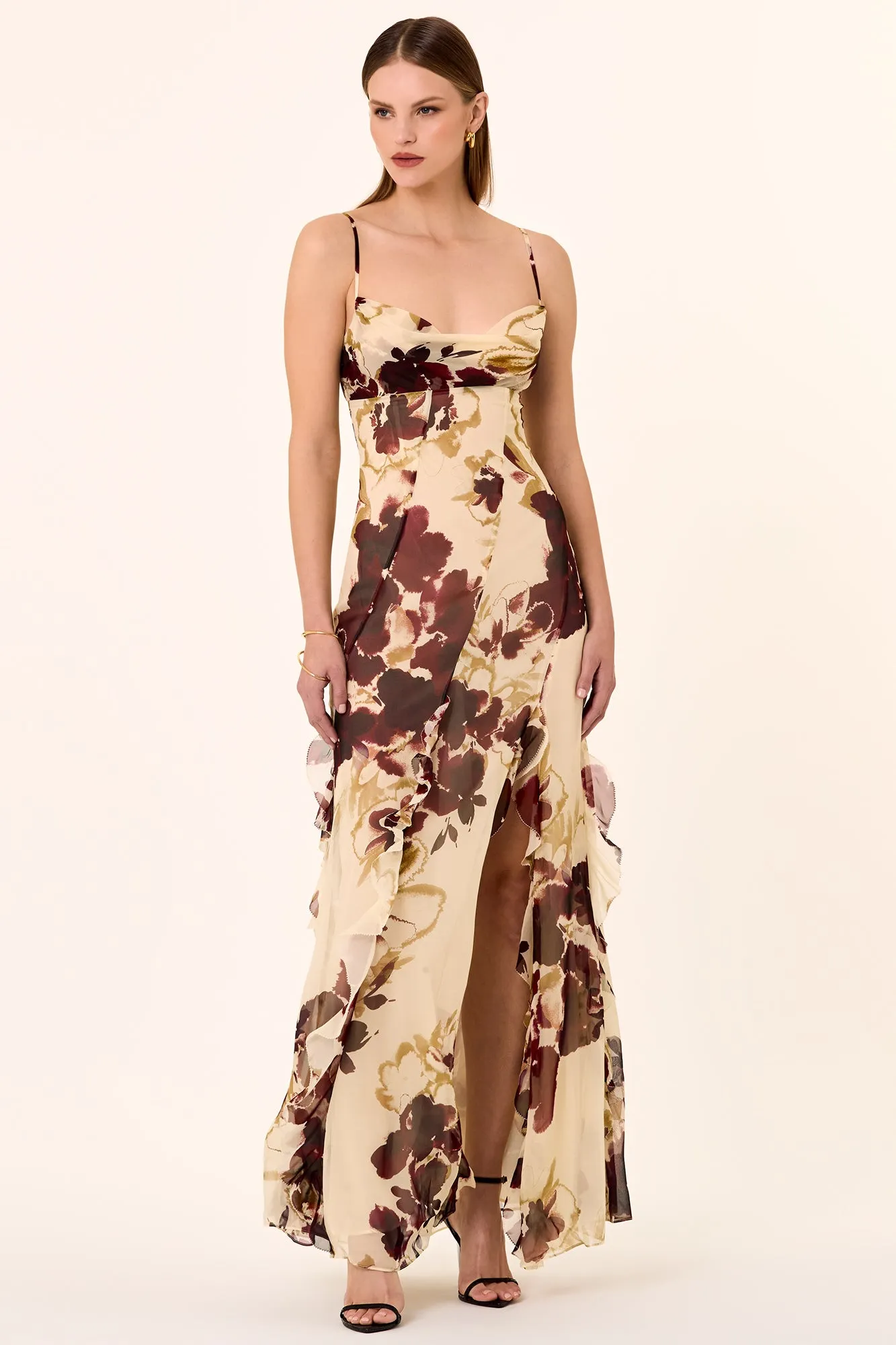 Kamila Gown - Watercolour Floral Ivory