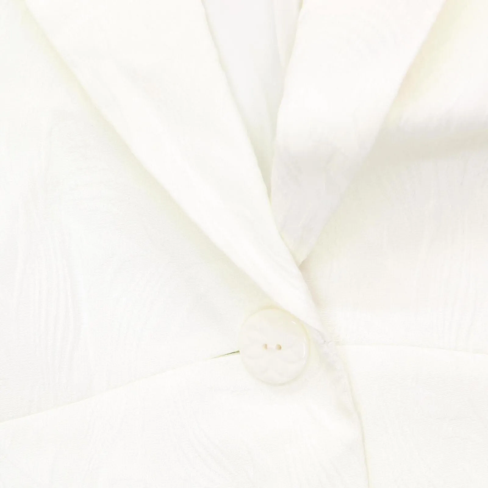 Kasper Petite 3/4 Sleeve Texture Jacquard Shawl Collar Peplum Jacket White 12P