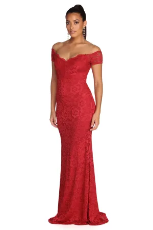 Keisha Formal Stylish Scalloped Lace Dress