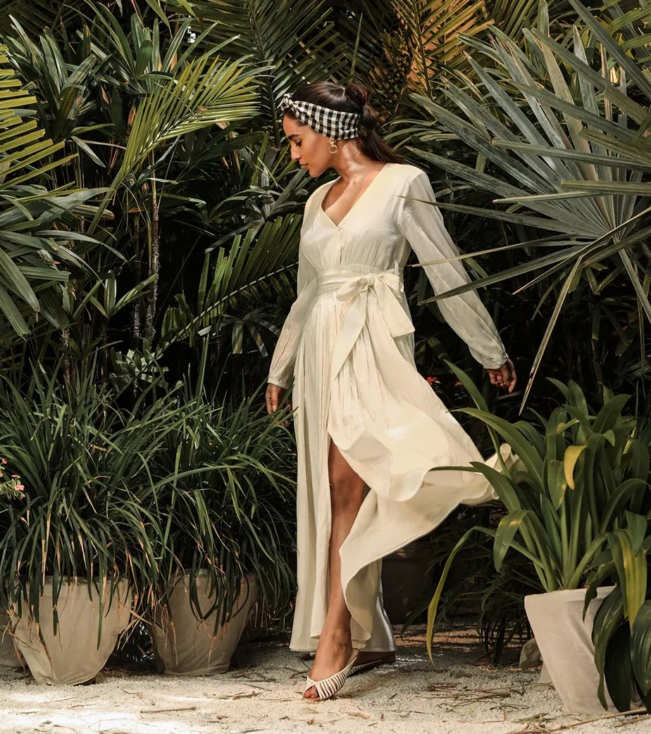Khara Kapas   -   Daydream White slit dress  - Another Day in Paradise