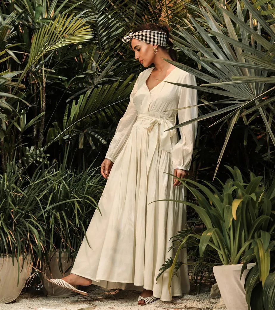 Khara Kapas   -   Daydream White slit dress  - Another Day in Paradise