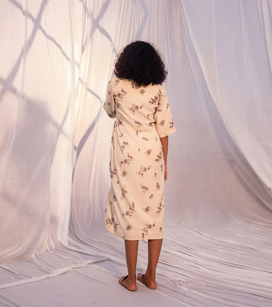 Khara Kapas   I   Terra Dress     Sienna Collection Cream Floral KK-PF21-03