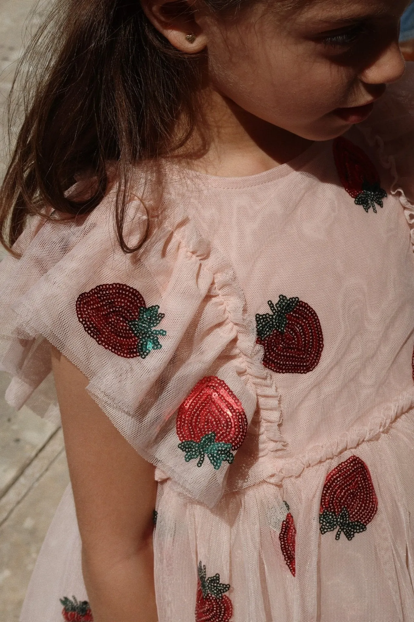 Konges Slojd Yvoone Frill Dress - Strawberry