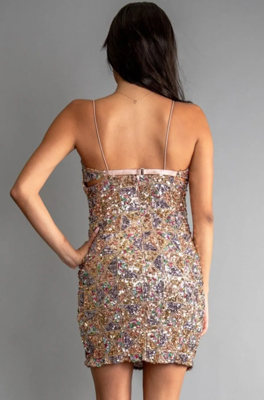 Kreed Bow Sequin Mini Dress