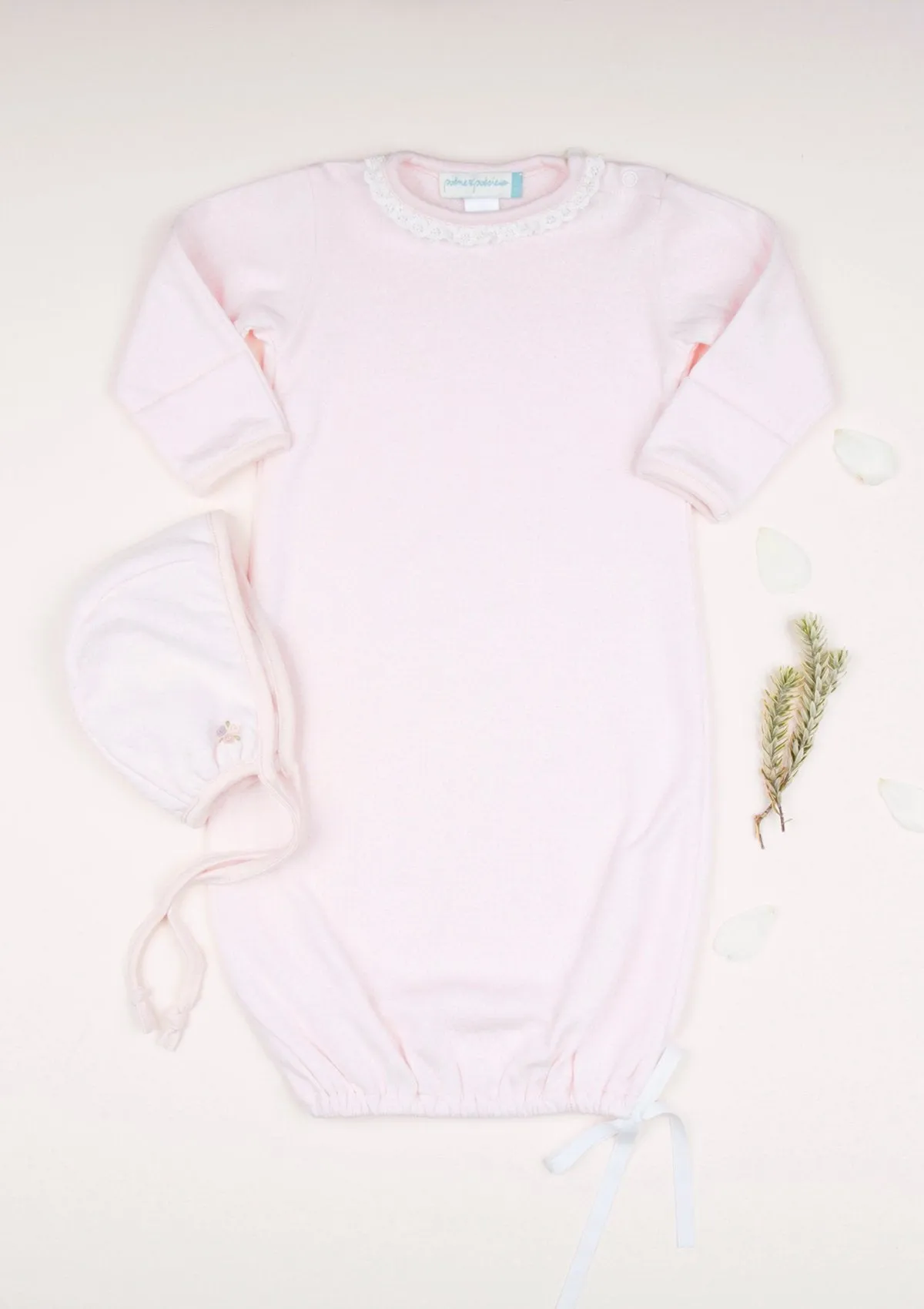 Lacey Daisy Baby Gown, Blush