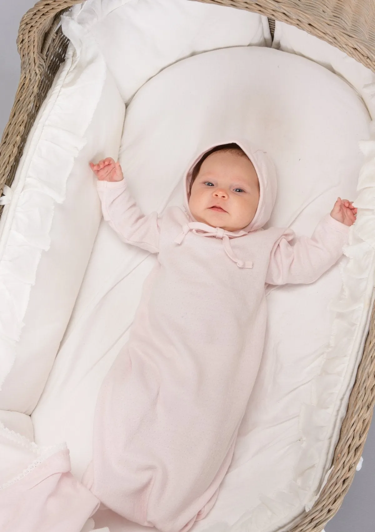 Lacey Daisy Baby Gown, Blush