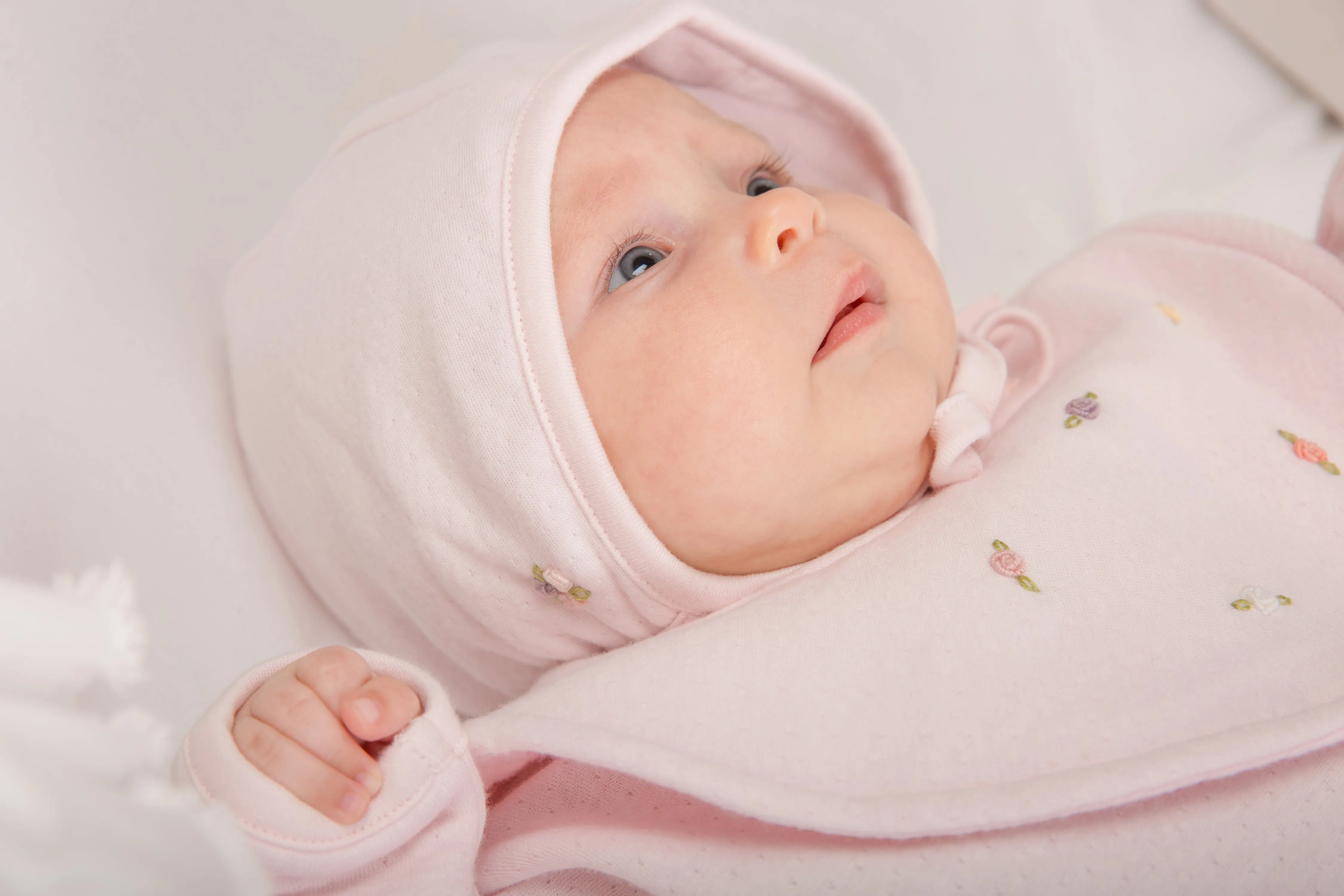 Lacey Daisy Baby Gown, Blush
