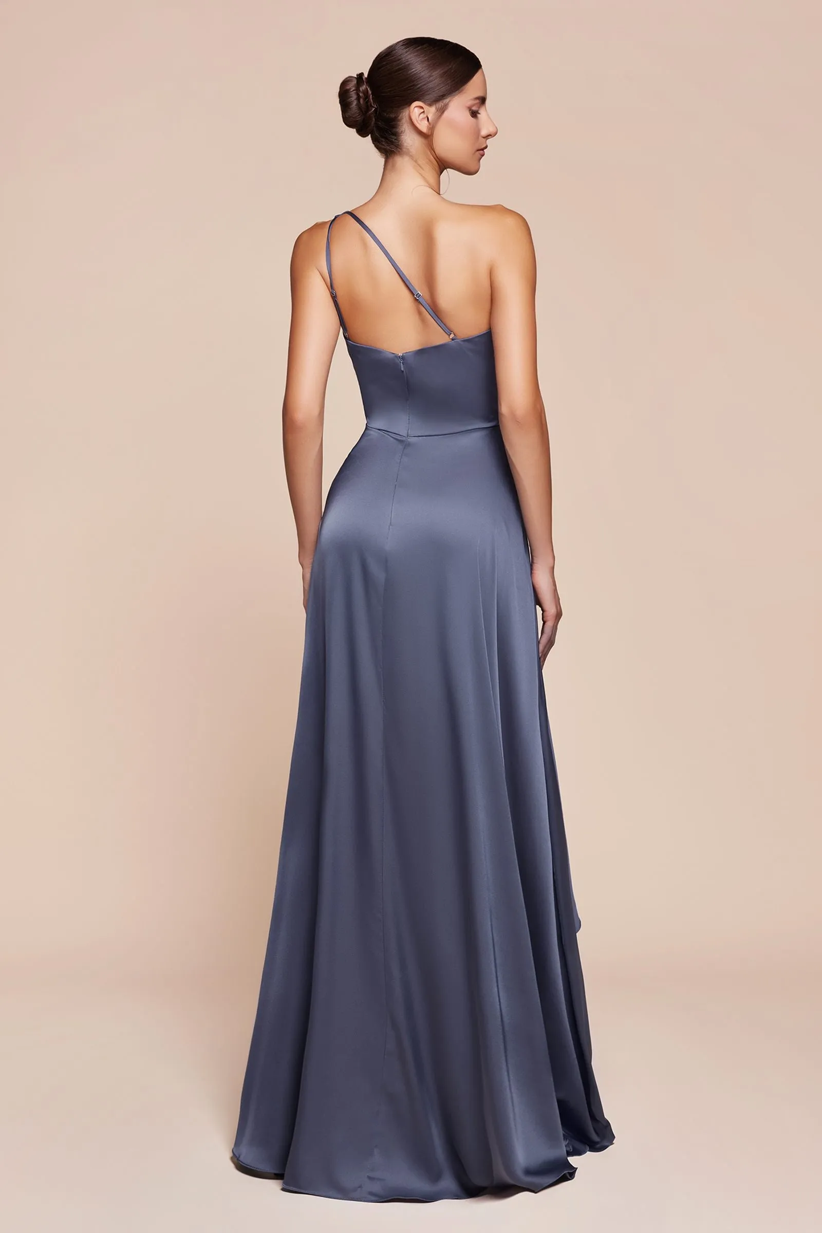 Ladivine 7450 Dress One Shoulder Satin A-Line Gown
