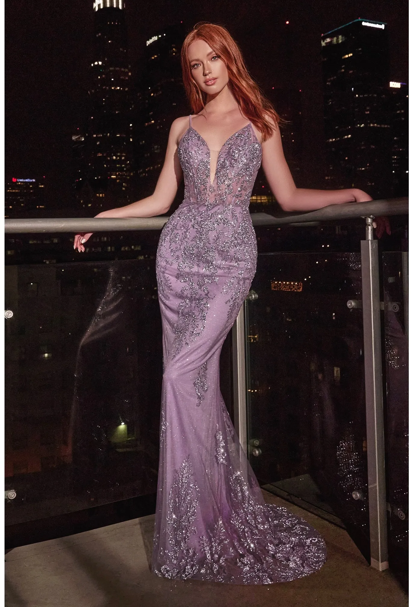LADIVINE-OC007 GLITTERED MERMAID GOWN