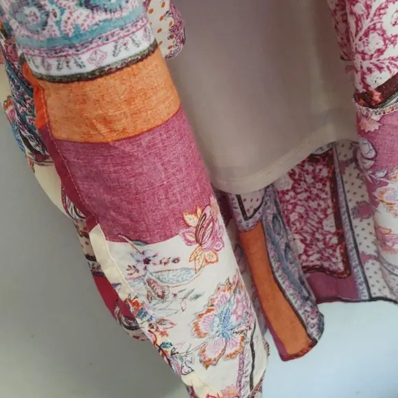 Lapis Boho patchwork fit and flare dress sz lg
