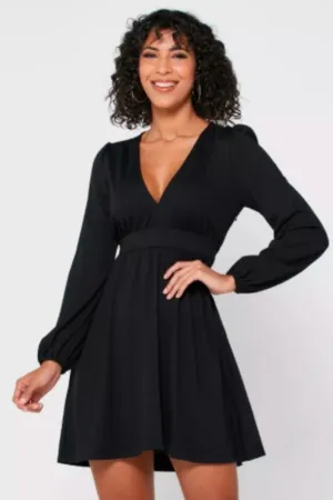 Let It Go Black Full Sleeve Dress