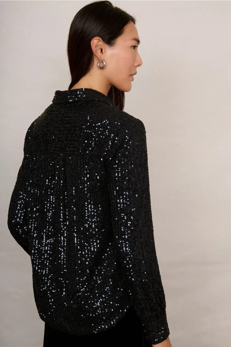 Libby Sequin Shirt - Blue/Black