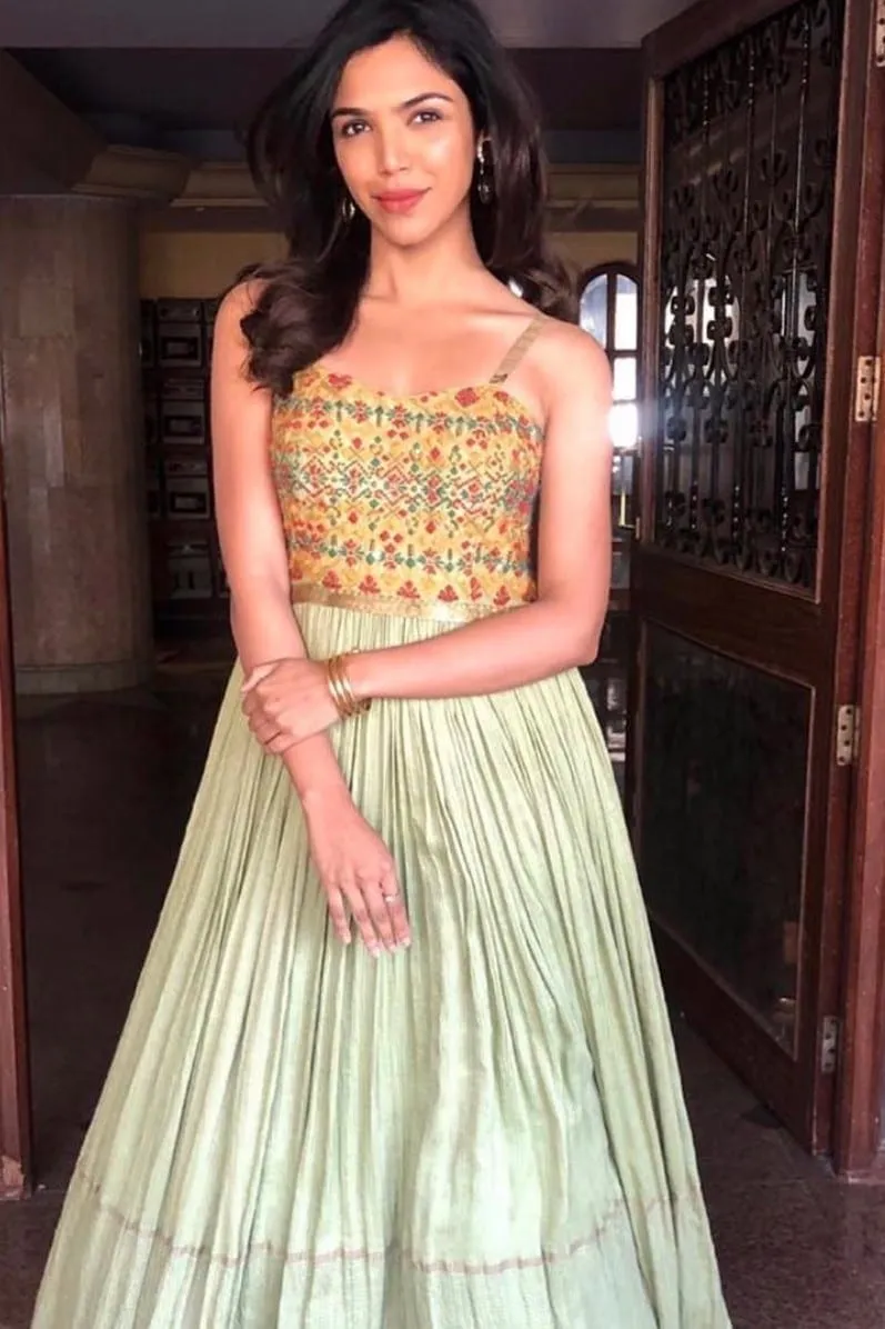 Light Green Embroidered Gown
