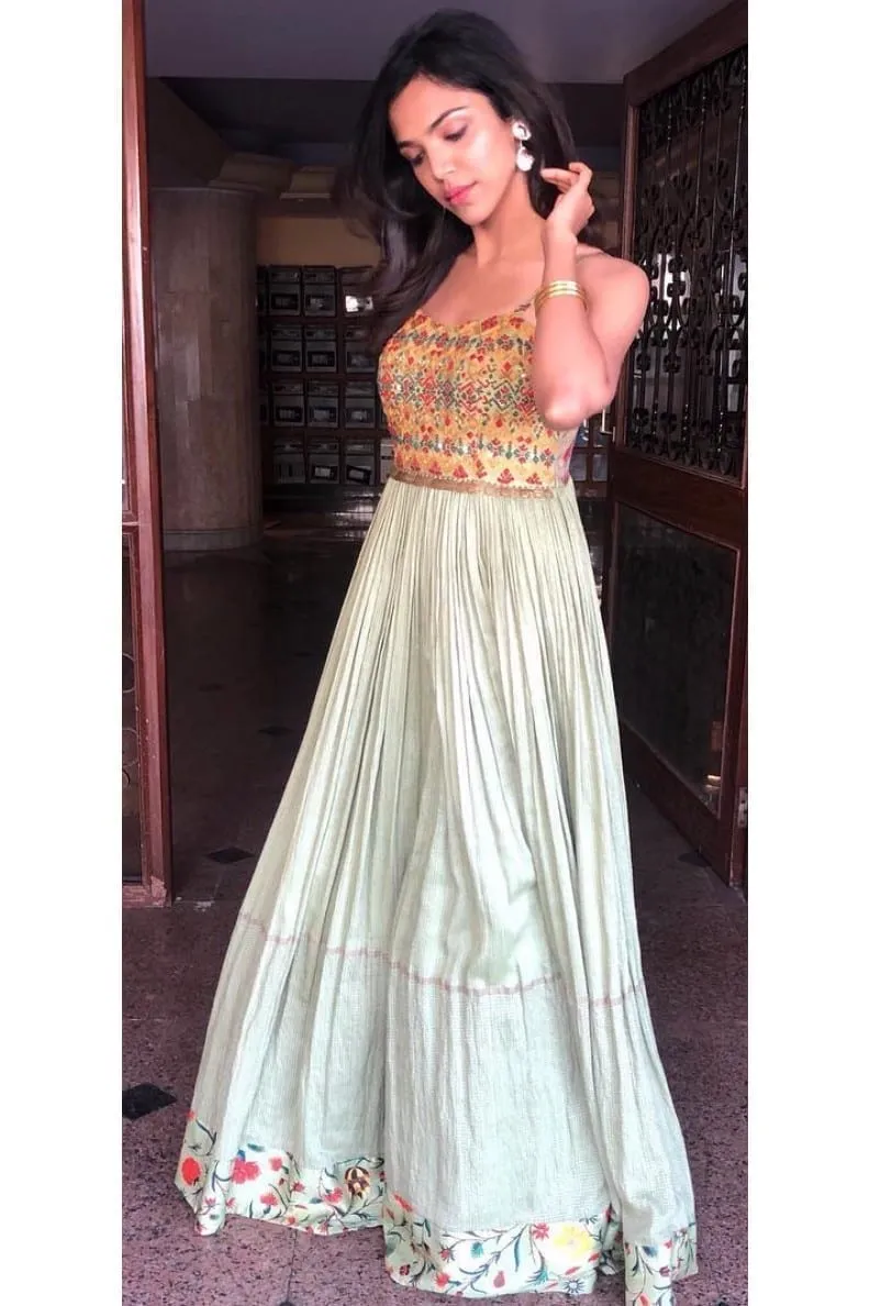 Light Green Embroidered Gown