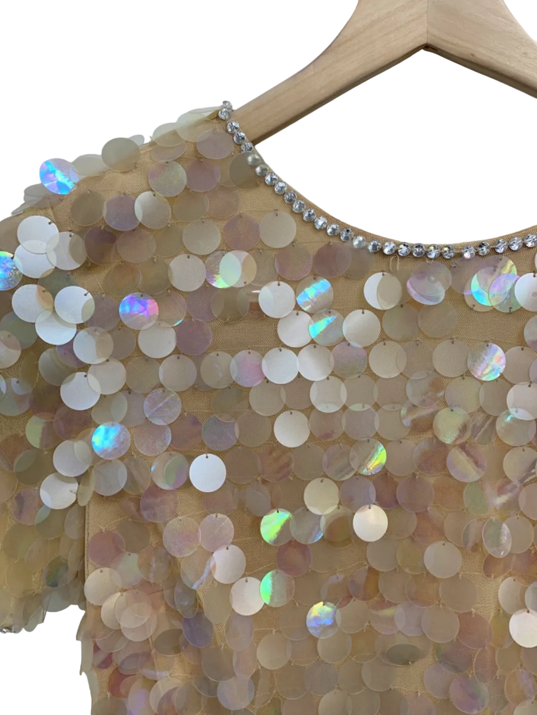 Lipsy Gold Sequin Embellished Mini Dress UK 8