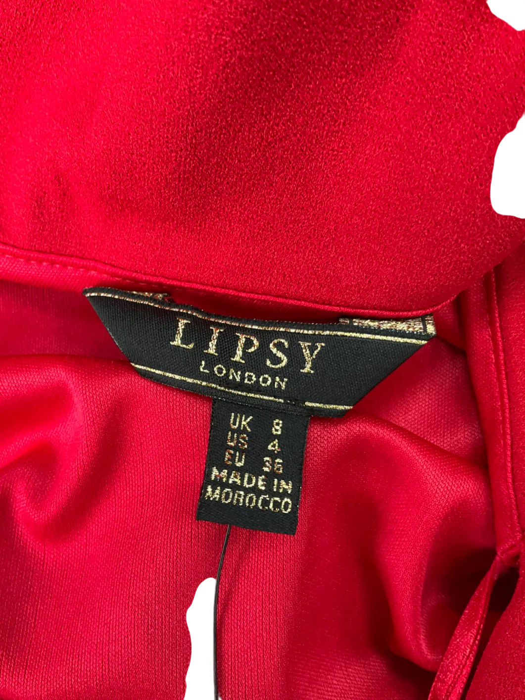 lipsy london Lipsy Red Off Shoulder Fit And Flare Asymmetrical Midi Dress UK 6